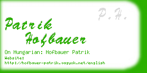 patrik hofbauer business card